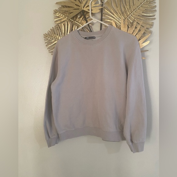 Zara Sweaters - Zara Men's Light Gray Crewneck Sweater